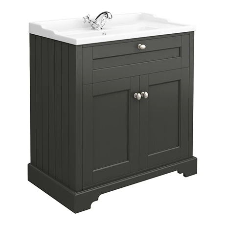 Old London Traditional Vanity Unit (800mm Wide - Charcoal) 1 Old London Traditional Vanity Unit (800mm Wide - Charcoal)