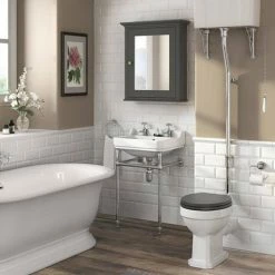 Old London Traditional Mirror Cabinet (650mm Wide - Charcoal) -Old London Shop DAF604 ND1 460