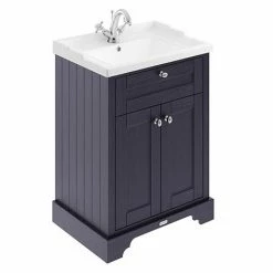 Old London 600mm 2-Door Cabinet & Basin - Twilight Blue