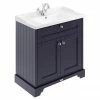 Old London 800mm 2-Door Cabinet & Basin - Twilight Blue
