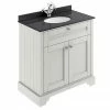Old London 800mm Cabinet & Single Bowl Black Marble Top - Timeless Sand