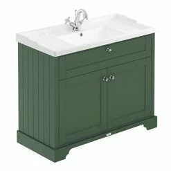 Old London 1000mm 2-Door Cabinet & Basin - Hunter Green
