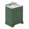 Old London 600mm Cabinet & Single Bowl Grey Marble Top - Hunter Green