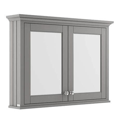Old London 1050mm Mirror Cabinet - Storm Grey - LON217 1 Old London 1050mm Mirror Cabinet - Storm Grey - LON217