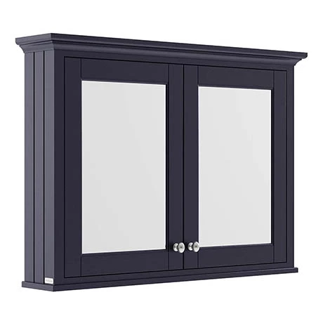 Old London 1050mm Mirror Cabinet - Twilight Blue - LON317 1 Old London 1050mm Mirror Cabinet - Twilight Blue - LON317