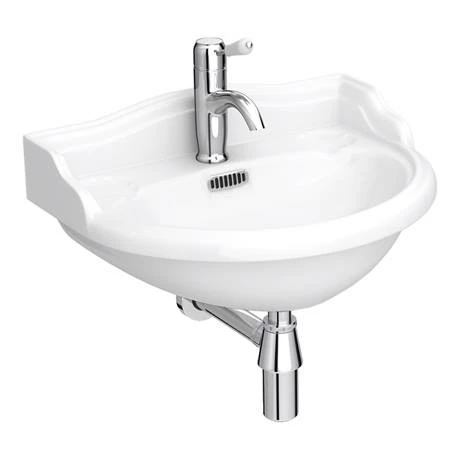Old London - Chancery Wall Hung Cloakroom Basin (500mm Wide - 1 Tap Hole) 3 Old London - Chancery Wall Hung Cloakroom Basin (500mm Wide - 1 Tap Hole) - Image 3