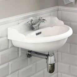 Old London - Chancery Wall Hung Cloakroom Basin (500mm Wide - 1 Tap Hole)