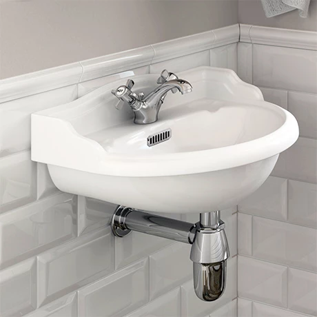 Old London - Chancery Wall Hung Cloakroom Basin (500mm Wide - 1 Tap Hole) 1 Old London - Chancery Wall Hung Cloakroom Basin (500mm Wide - 1 Tap Hole)