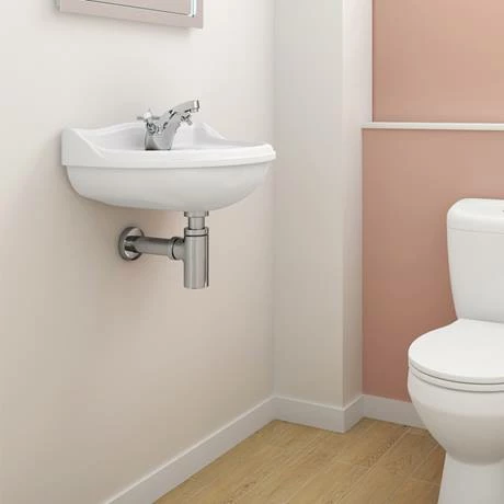 Old London - Chancery Wall Hung Cloakroom Basin (500mm Wide - 1 Tap Hole) 2 Old London - Chancery Wall Hung Cloakroom Basin (500mm Wide - 1 Tap Hole) - Image 2