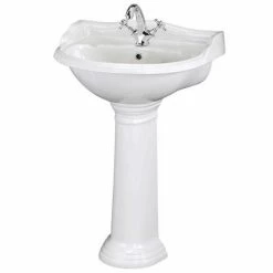 Old London - Chancery Traditional 1TH Basin & Full Pedestal - Various Size Options