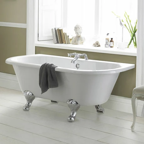 Old London Kenton 1690 X 745 'D' Shaped Back To Wall Bath + Chrome Leg Set 1 Old London Kenton 1690 X 745 'D' Shaped Back To Wall Bath + Chrome Leg Set