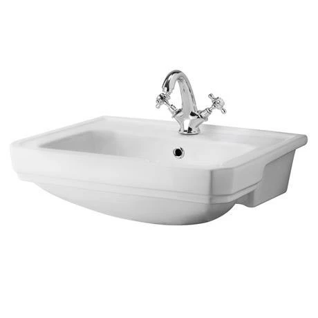 Old London - Richmond 560 X 450mm 1TH Semi Recessed Basin - LDC808A 1 Old London - Richmond 560 X 450mm 1TH Semi Recessed Basin - LDC808A