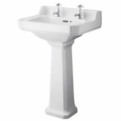 Old London Richmond Traditional 2TH Basin & Pedestal - Various Size Options