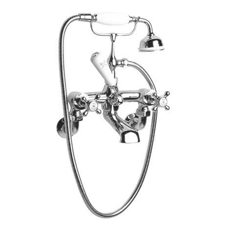 Old London - Chrome Edwardian Wall Mounted Bath Shower Mixer - LDN314 1 Old London - Chrome Edwardian Wall Mounted Bath Shower Mixer - LDN314